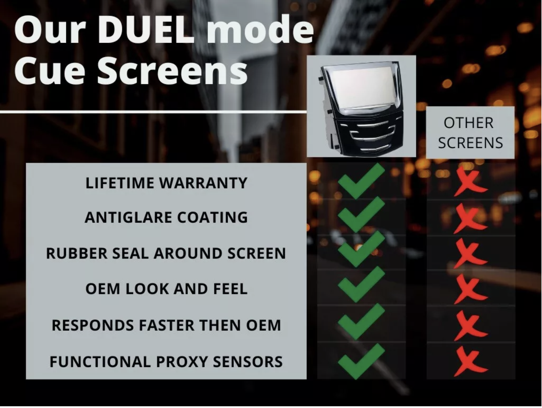 Cadillac CUE Touch screen Duel Mode